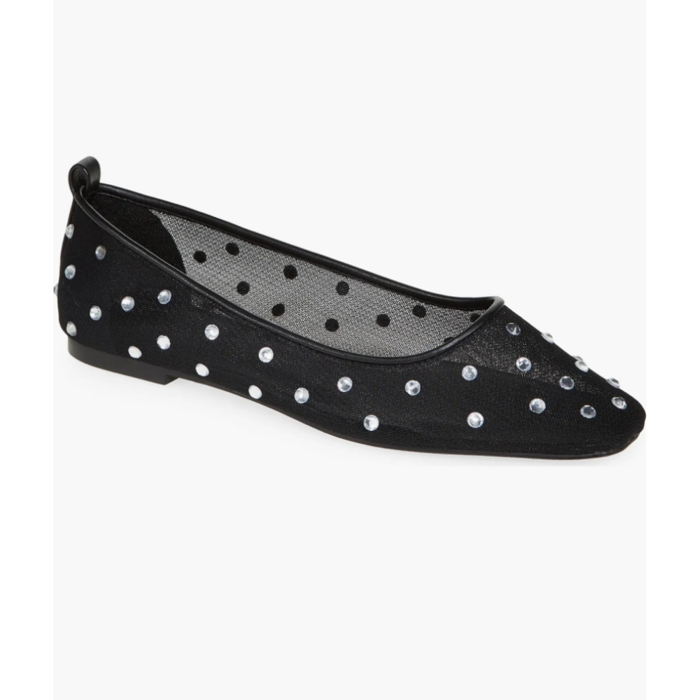 Lennox rhinestone mesh flat
